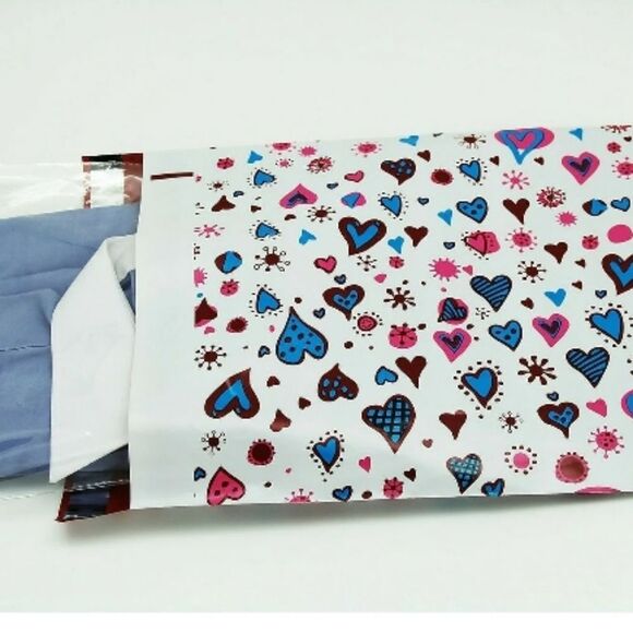 Colorful Heart Pattern Mail Poly Shipping Merchag Supply Swag Boho Cute Fun Y2k - Picture 7 of 14